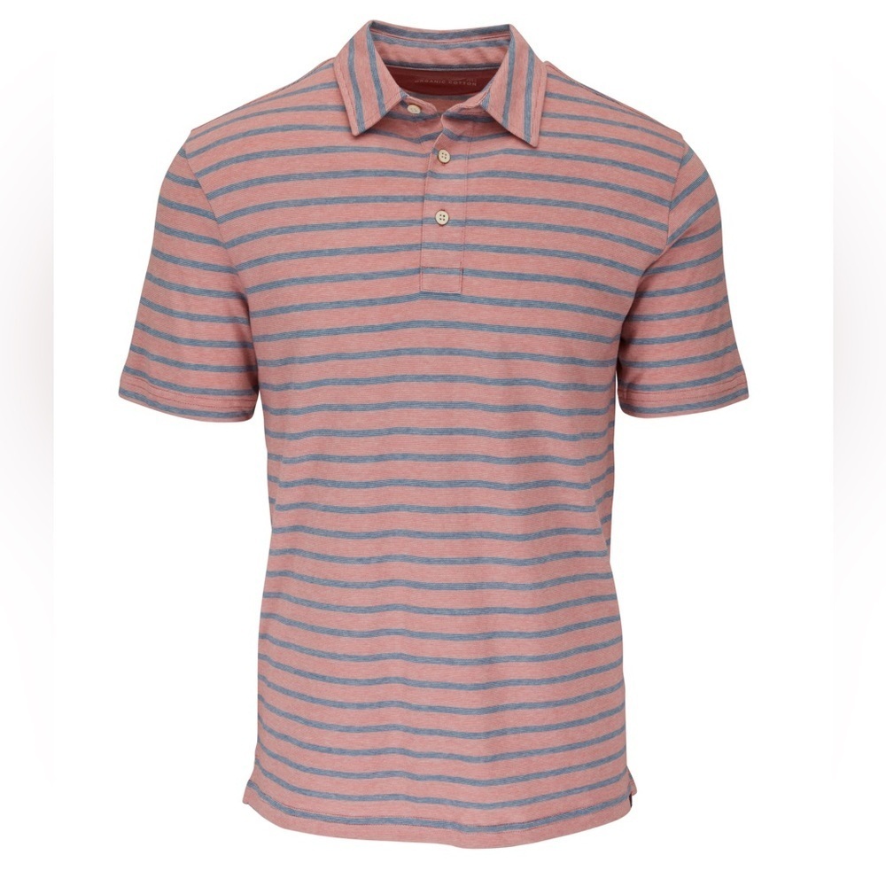 Faherty Isle Polo in Red Pacific Stripe - Size L